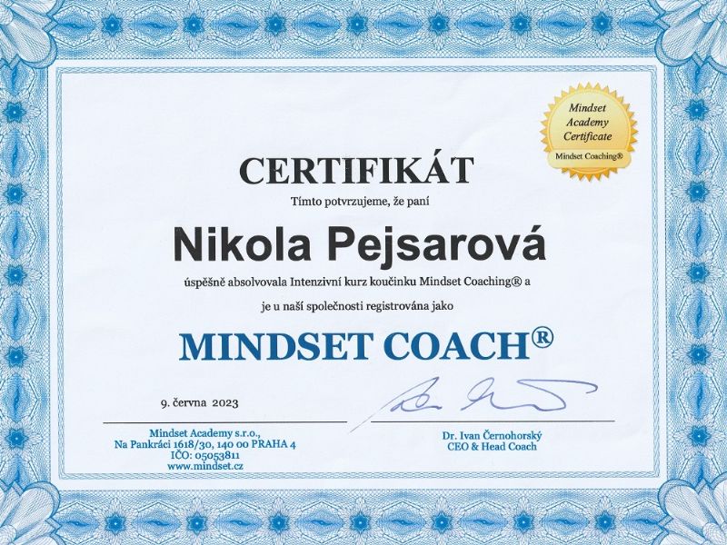 Certifikace Mindset Coach