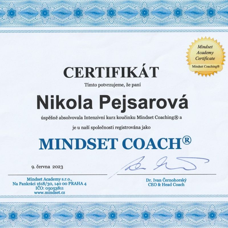 Certifikace Mindset Coach